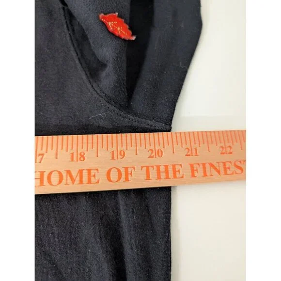 Vintage Fall Scarecrow Embroidered Shirt Womens Size Large Black Long Sleeve - Picture 10 of 11